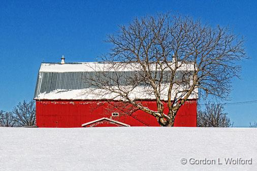 Barn Beyond Snow_21920.jpg - Photographed near Perth, Ontario, Canada.